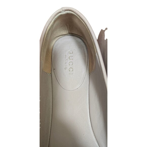 Gucci Women's Ballet Flats Pink Satin Square Toe GG Crystal Logo Designer Shoes - Picture 12 of 14